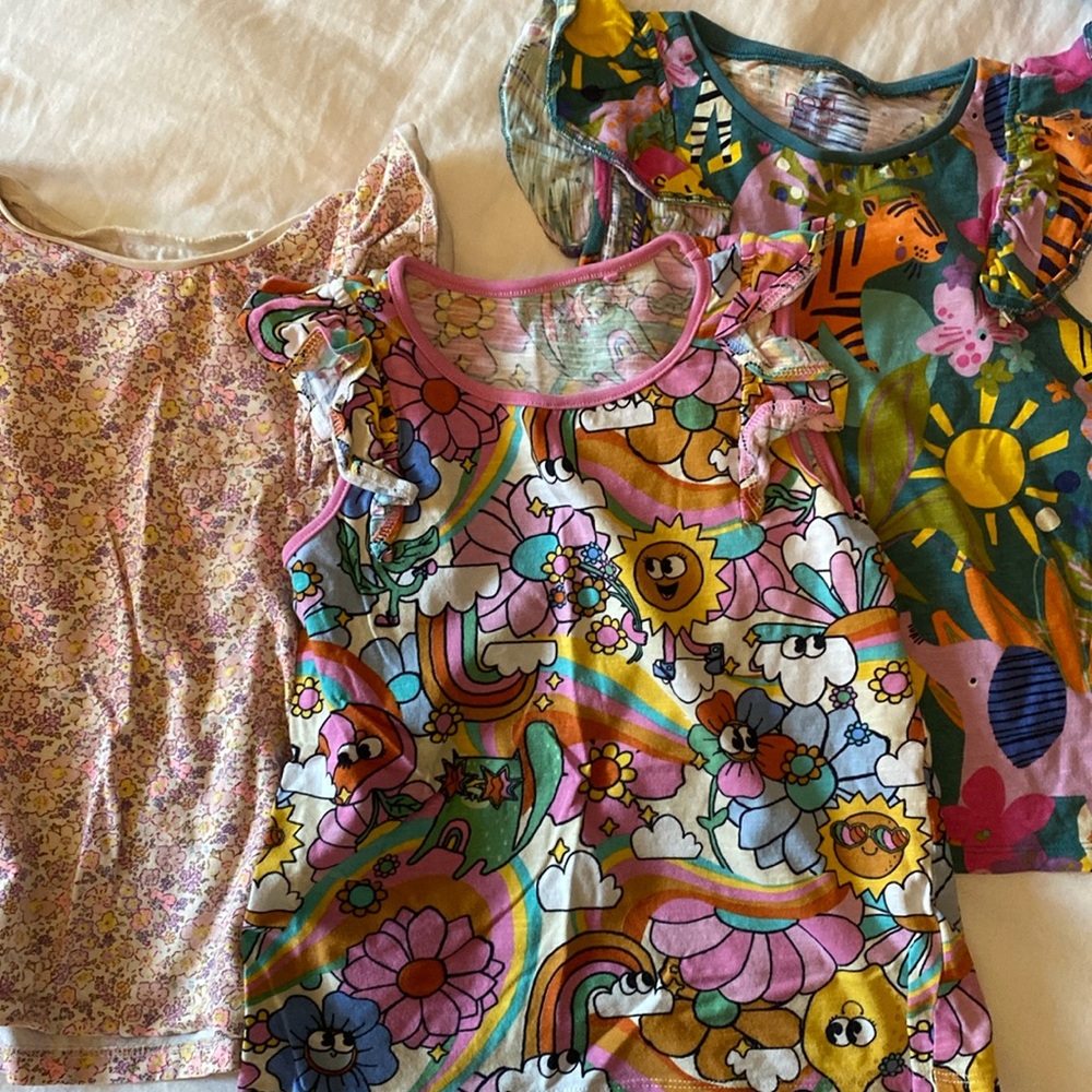 3 British next ruffle shoulder tank tops